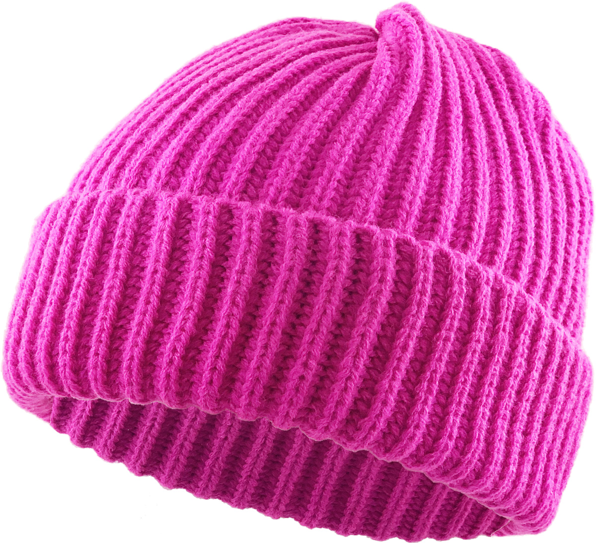 Neon Pink cuffed beanie product view